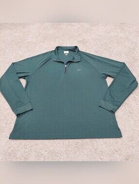 Greg Norman Play Dry Quarter zip Jacket Large Green long sleeve logo on chest